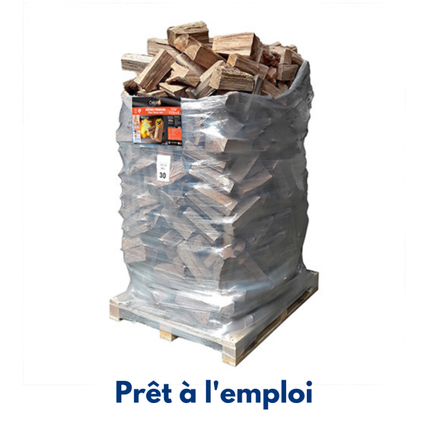 Ballot de bûches premium - 30cm étuvé G1-2000 DM3 bois chêne/fayard - Prêt a l'emploi - Humidité <20%