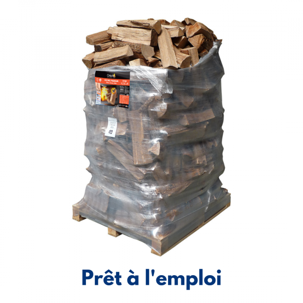 Ballot de bûches premium-40cm bois étuvé G1-2000 DM3 bois chêne/fayard - Prêt à l'emploi - Humidité <20%