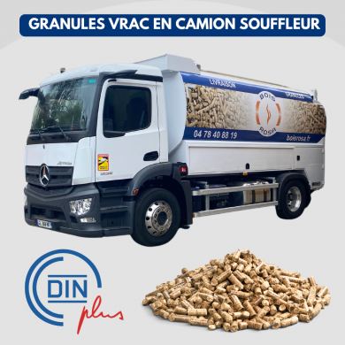 Livraison granulés vrac DIN+ Camion souffleur pesée embarquée