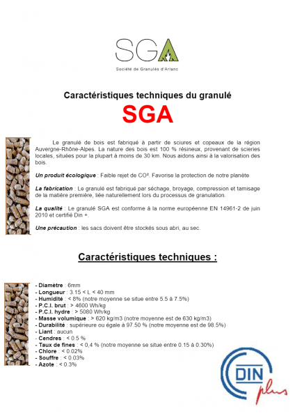 Granulés SGA - 70 sacs